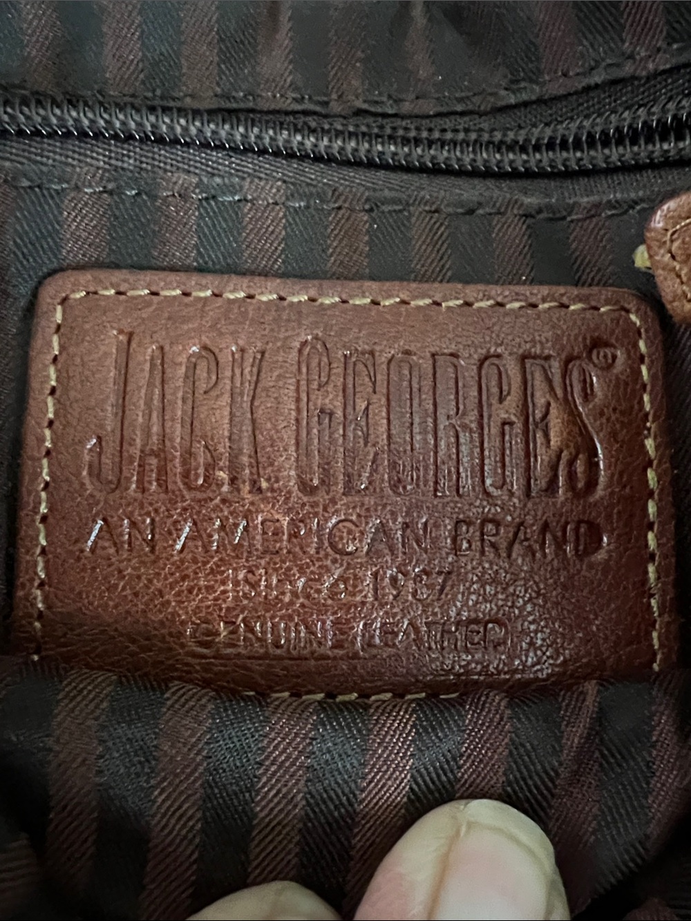 Jack George women brown leather crossbody bag. - Picture 2 of 14